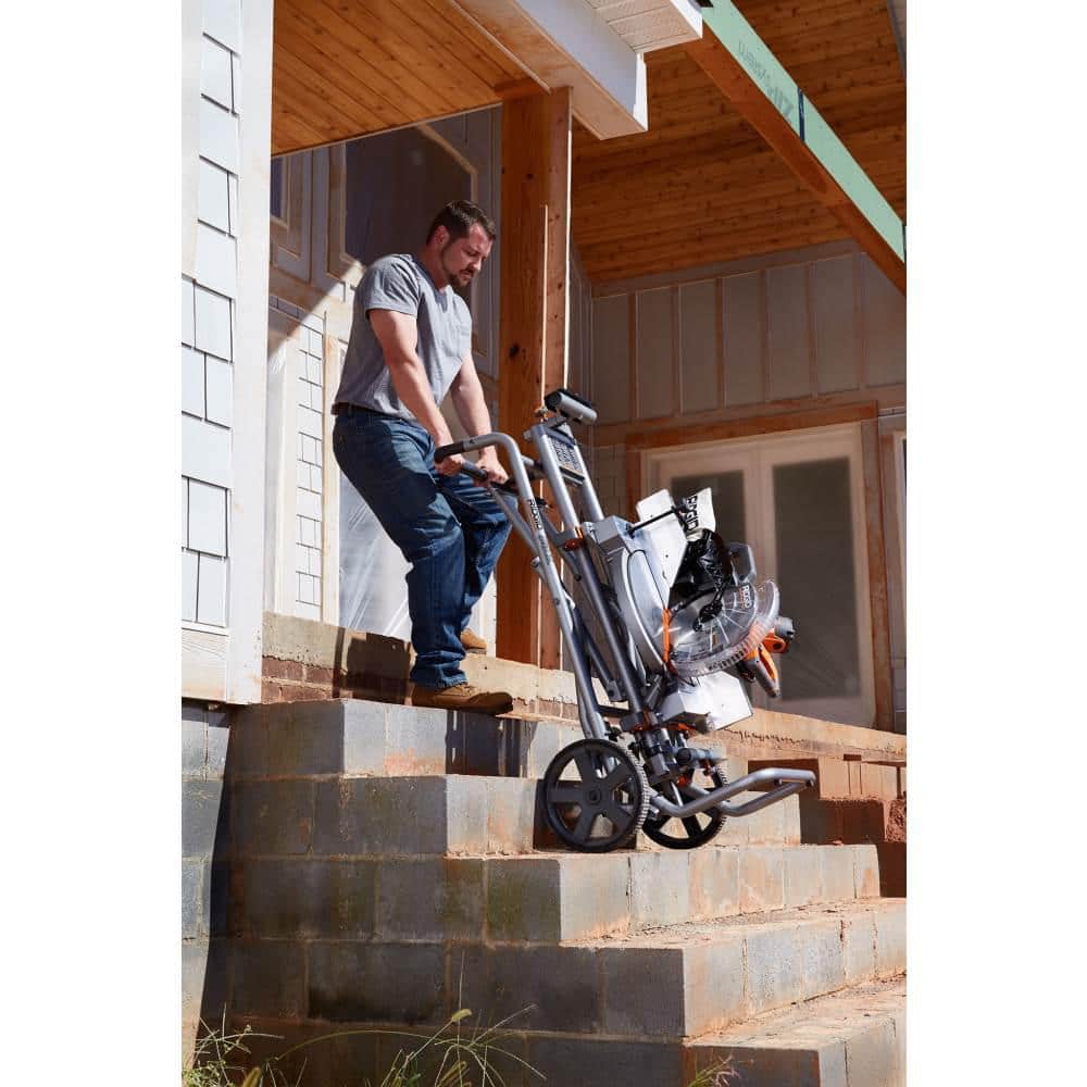 Foldable Mobile Miter Saw Stand with Mounting Braces - Image 4