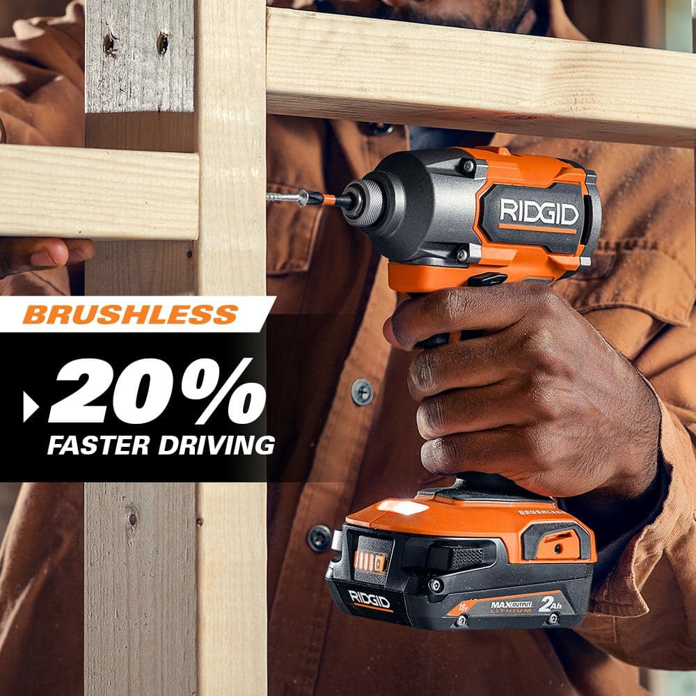 18V Brushless Cordless 2-Tool Combo Kit with Hammer Drill, Impact Driver, (2) Batteries, Charger, and Bag - Image 9