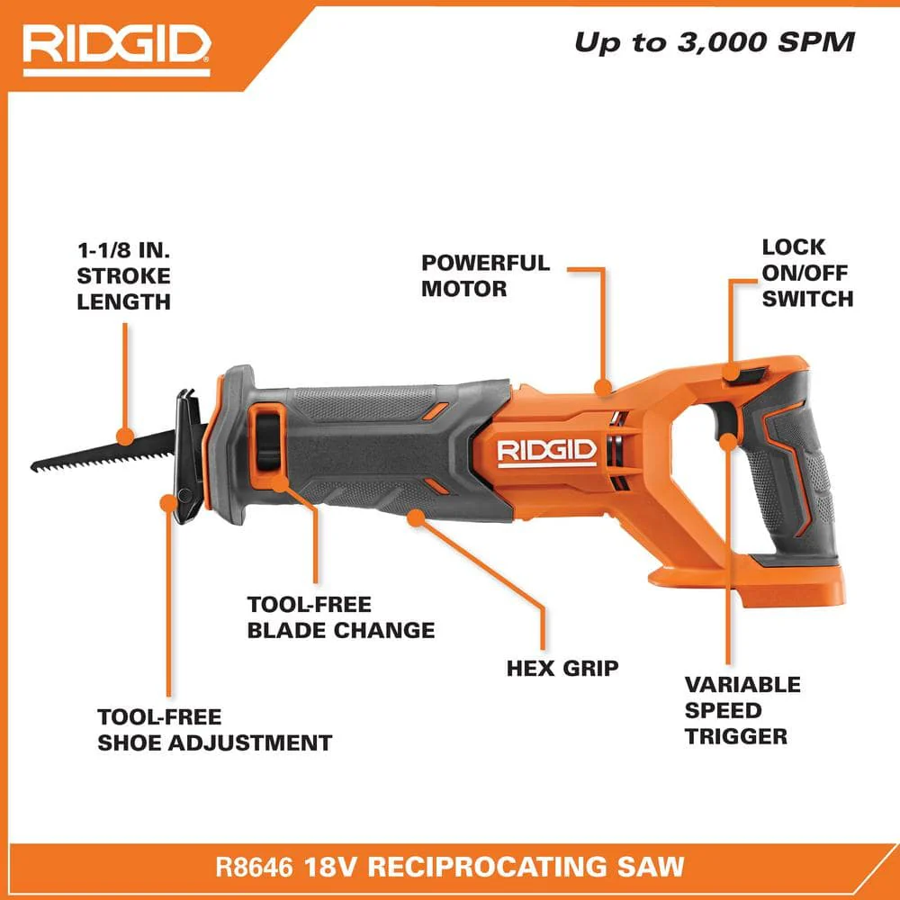 18V Cordless Reciprocating Saw (Tool Only) - Image 3