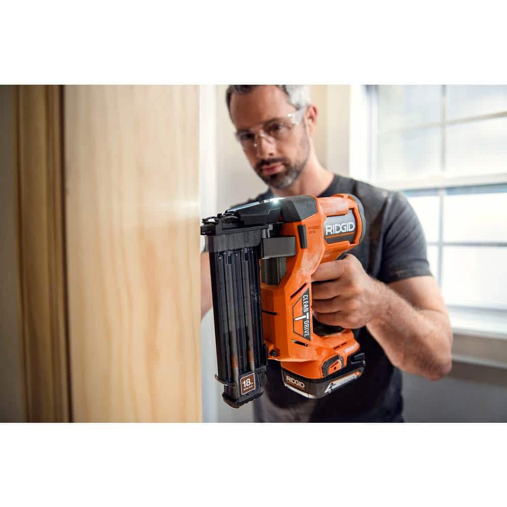 18V Brushless Cordless 18-Gauge 2-1/8 in. Brad Nailer with CLEAN DRIVE Technology with 2.0 Ah Battery and Charger - Image 11