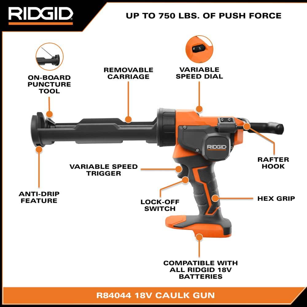 18V Cordless 10 oz. Caulk Gun and Adhesive Gun Kit with (1) 2.0 Ah Battery and Charger - Image 3
