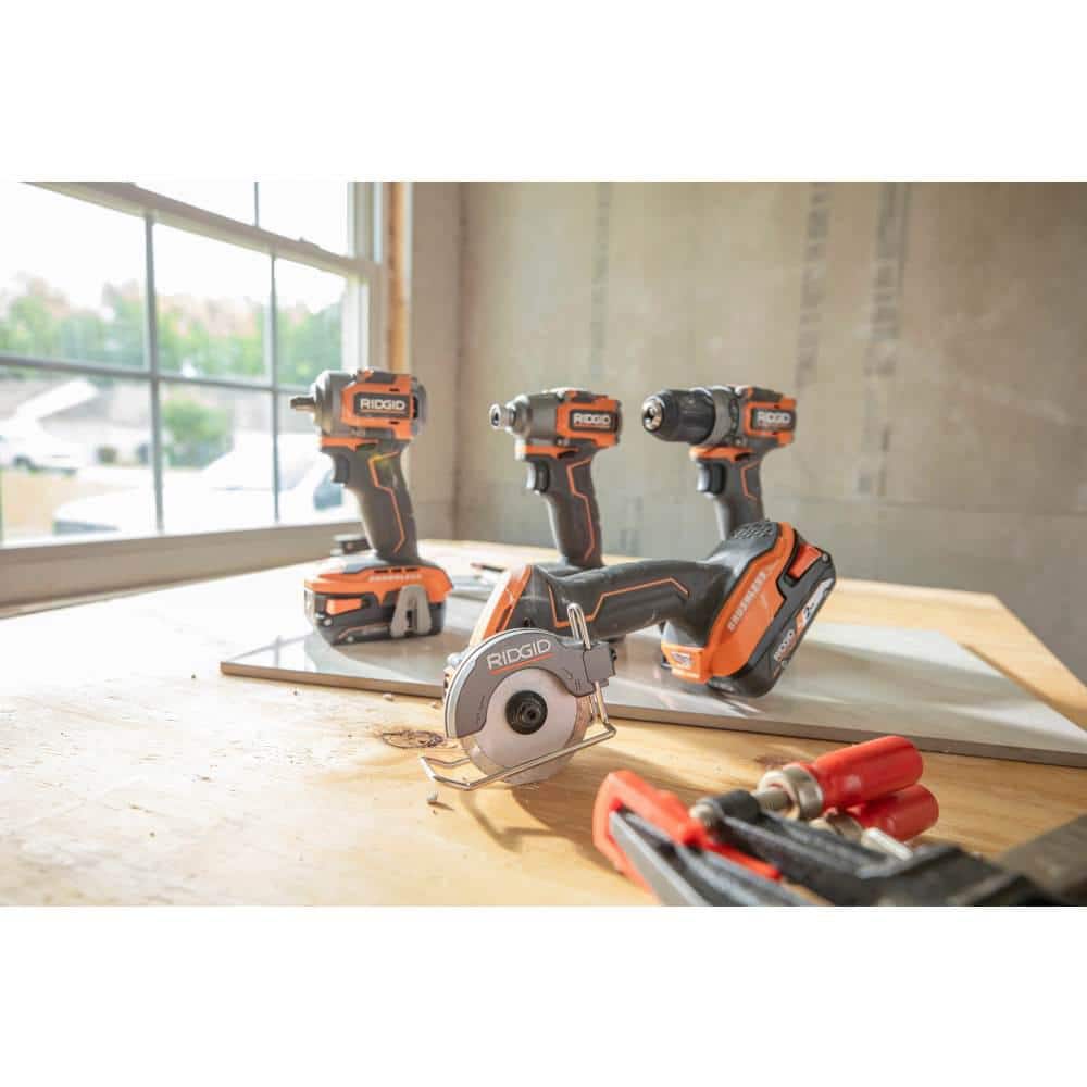 18V SubCompact Brushless Cordless 3 in. Multi-Material Saw Kit with (3) Cutting Wheels, 2.0 Ah Battery, and 18V Charger - Image 9