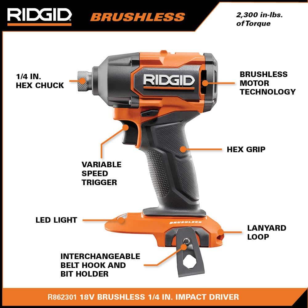 18V Brushless Cordless 1/4 in. Impact Driver (Tool Only) - Image 3