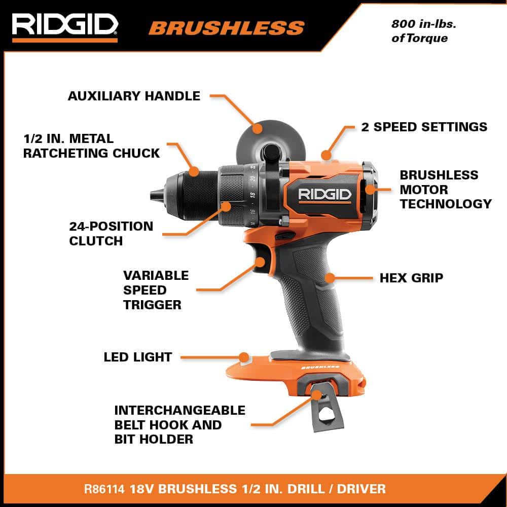 18V Brushless Cordless 2-Tool Combo Kit with Drill/Driver, Impact Driver, (2) Batteries, 18V Charger, and Tool Bag - Image 3