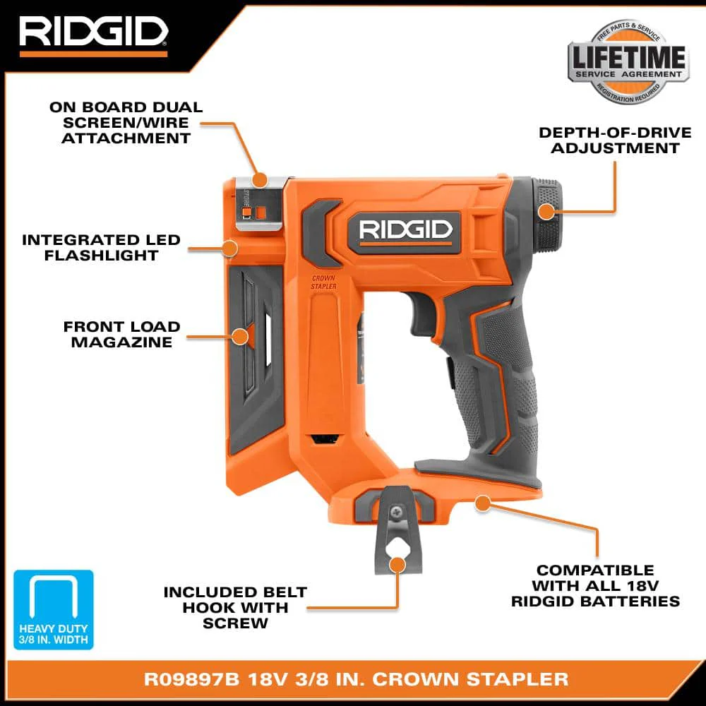 18V Cordless 3/8 in. Crown Stapler (Tool Only) - Image 3