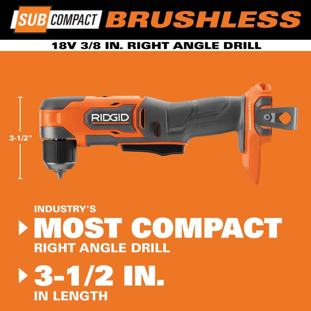 18V SubCompact Brushless Cordless 3/8 in. Right Angle Drill Kit with 2.0 Ah MAX Output Battery and Charger - Image 4