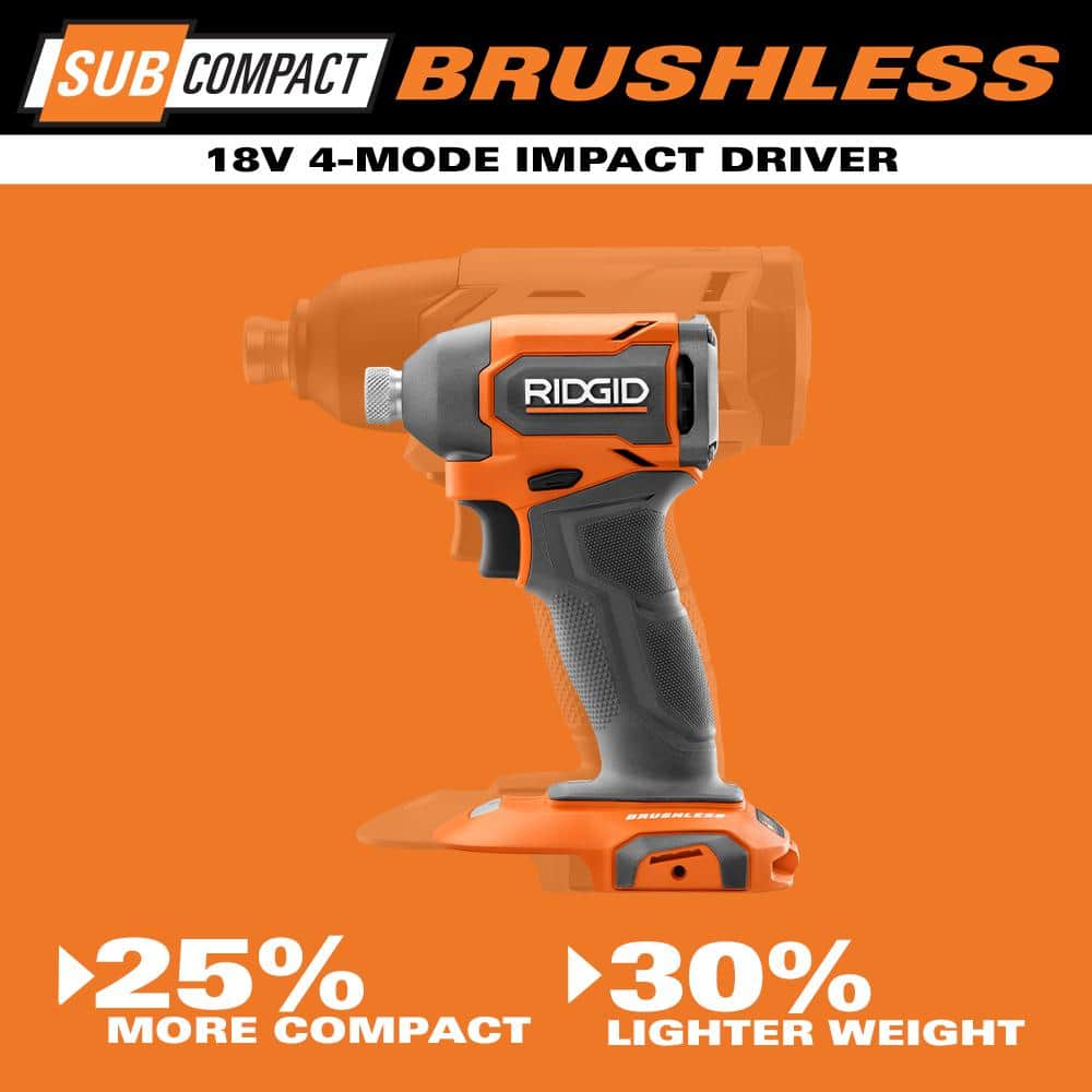 18V SubCompact Brushless 2-Tool Combo Kit with Drill/Driver, Impact Driver, (2) 2.0 Ah Batteries, Charger, and Tool Bag - Image 9