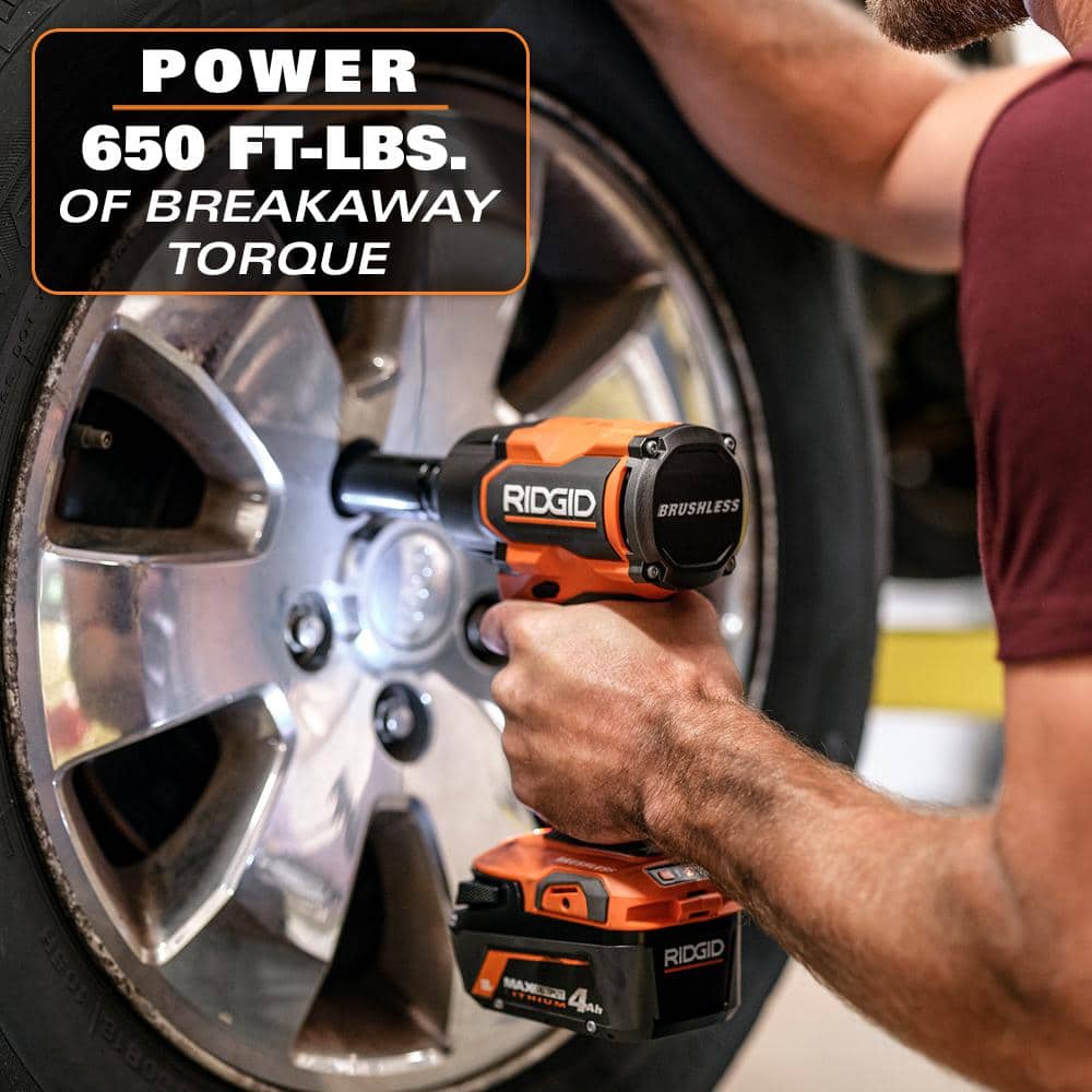 18V Brushless 4-Mode 1/2 in. Mid-Torque Impact Wrench Kit with Pin Detent, 4.0 Ah MAX Output Battery, and Charger - Image 4