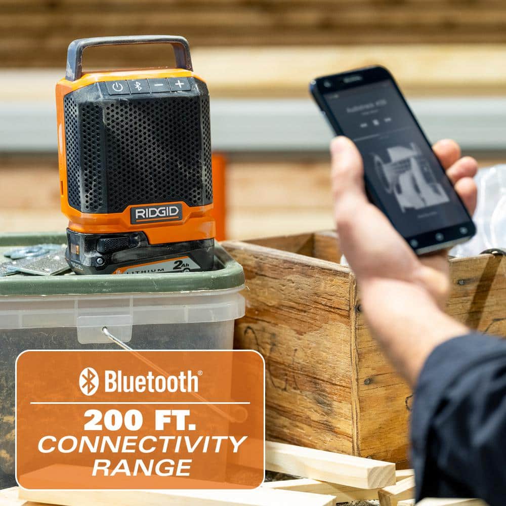 18V Cordless Speaker with Bluetooth Technology, 2.0 Ah Battery, and Charger - Image 4