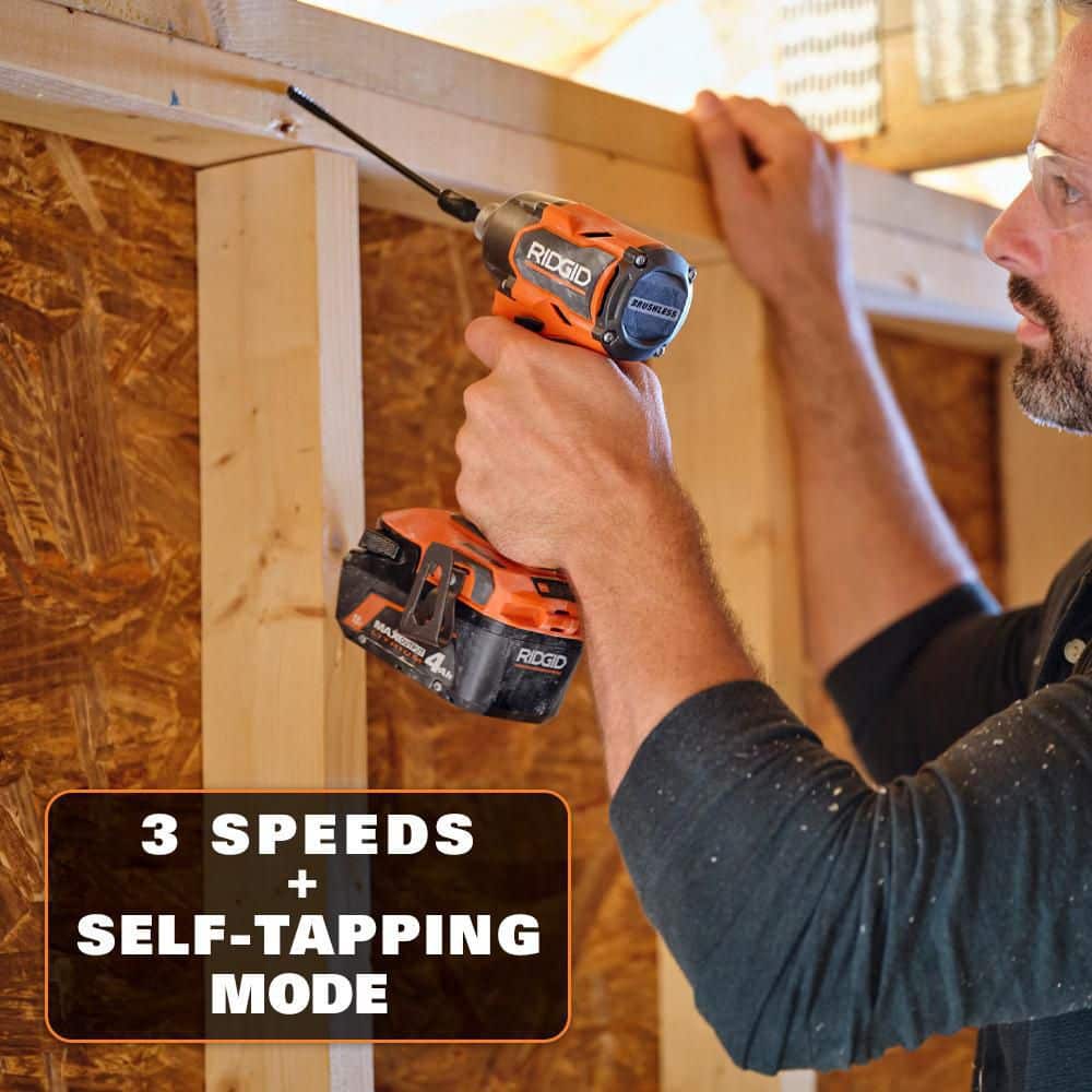 18V Brushless Cordless 4-Mode Impact Driver Kit with 2.0 Ah MAX Output Battery, Charger, and Case - Image 4