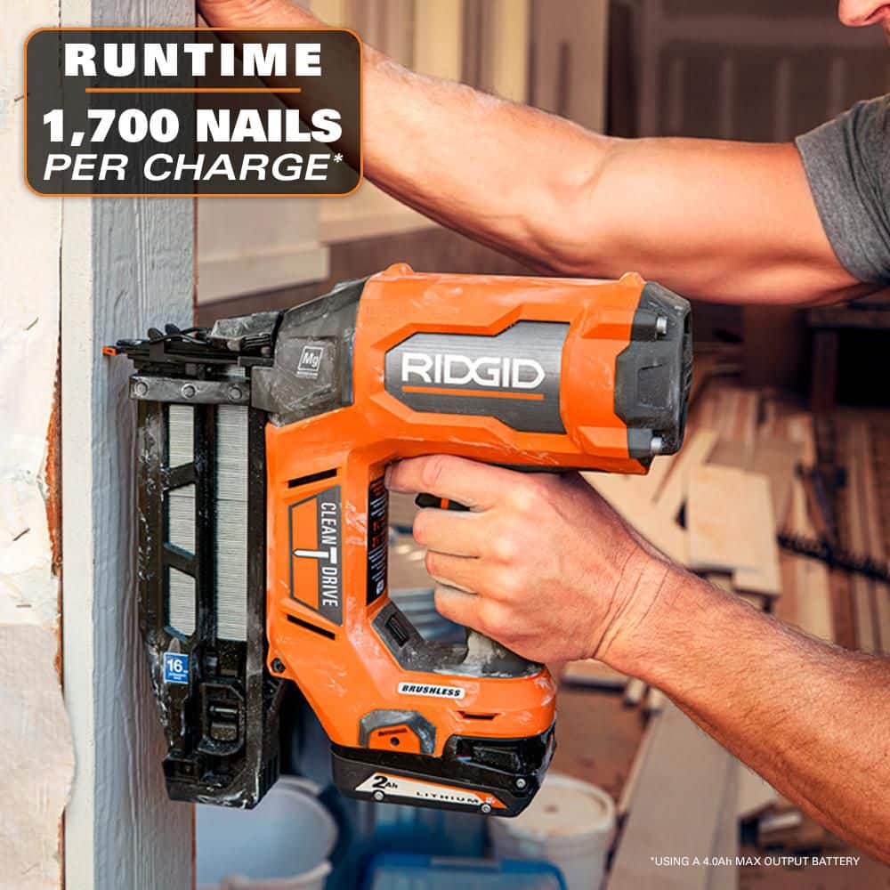 18V Brushless Cordless 16-Gauge 2-1/2 in. Straight Finish Nailer (Tool only) - Image 6
