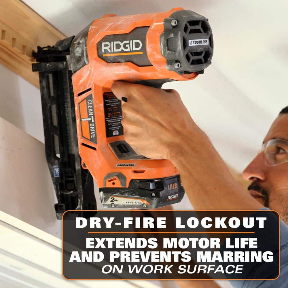 18V Brushless Cordless 16-Gauge 2-1/2 in. Straight Finish Nailer (Tool only) - Image 8