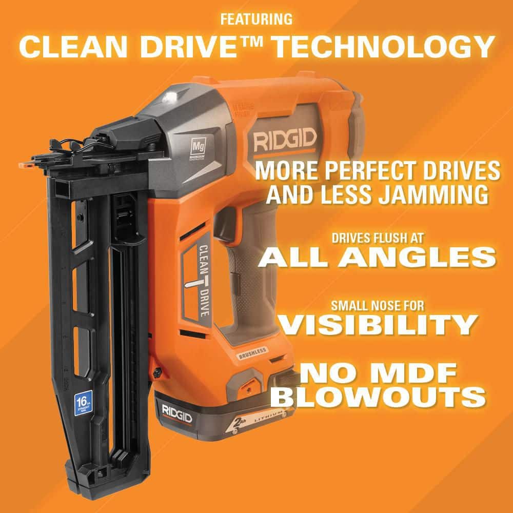 18V Brushless Cordless 16-Gauge 2-1/2 in. Straight Finish Nailer (Tool only) - Image 9