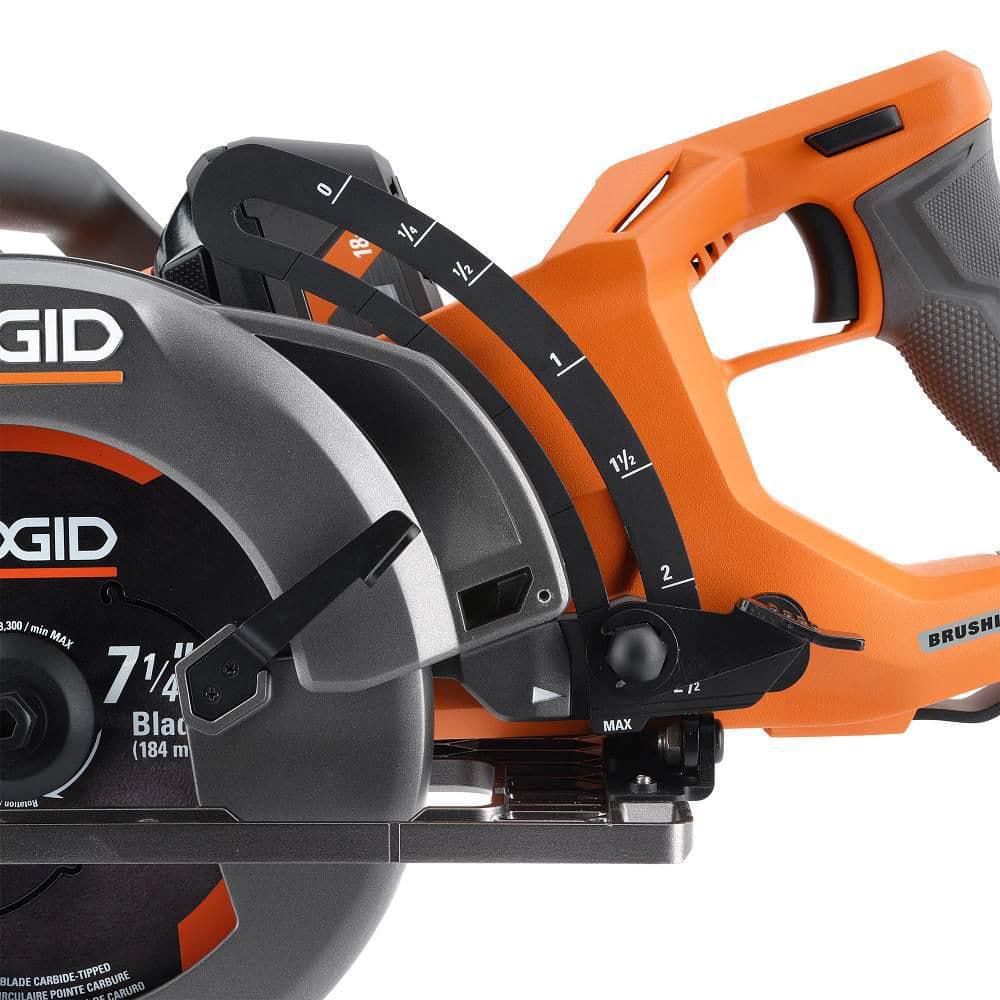 18V Brushless Cordless 7-1/4 in. Rear Handle Circular Saw Kit with 8.0 Ah MAX Output Battery, 18V Charger and Bag - Image 12