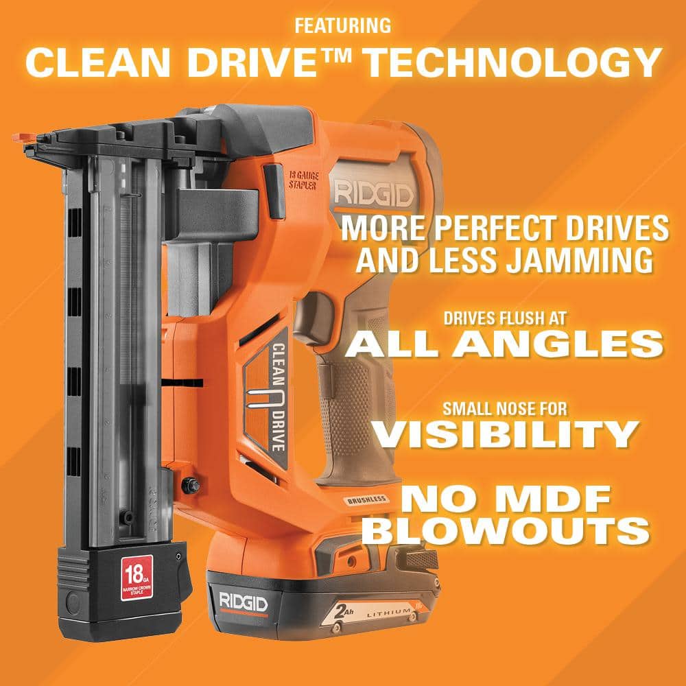 18V Brushless Cordless 18-Gauge 1-1/2 in. Narrow Crown Stapler (Tool only) - Image 7