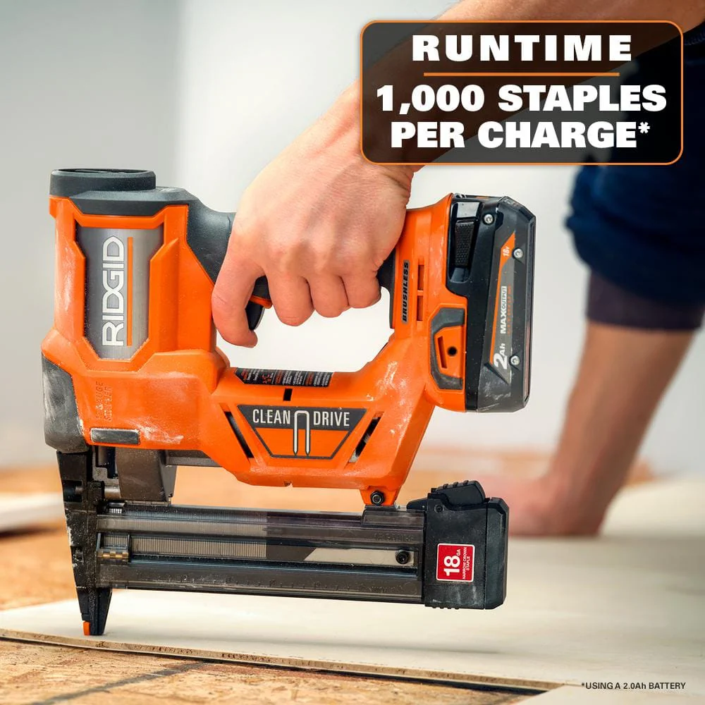 18V Brushless Cordless 18-Gauge Narrow Crown Stapler Kit with 2.0 Ah Battery and Charger - Image 6