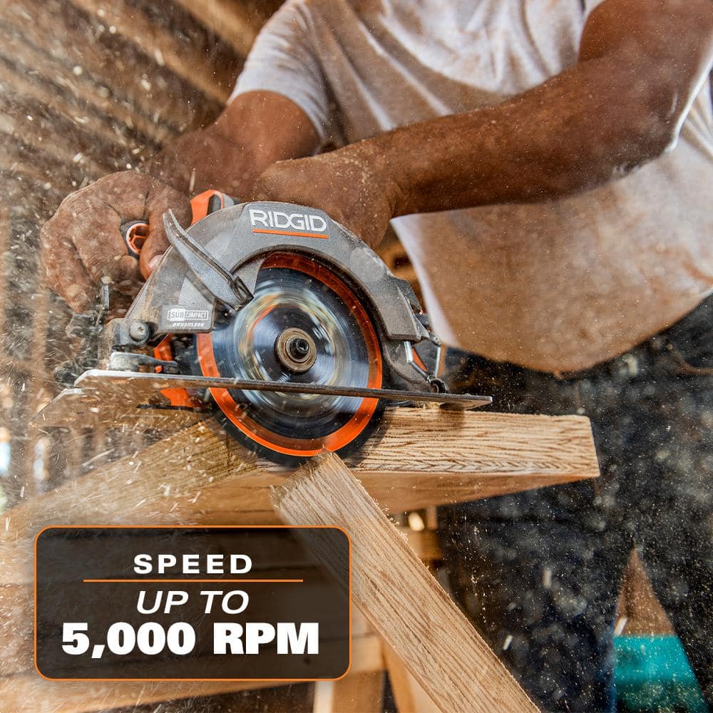 18V SubCompact Brushless Cordless 6-1/2 in. Circular Saw Kit with 4.0 Ah MAX Output Battery and Charger R8656K - Image 5