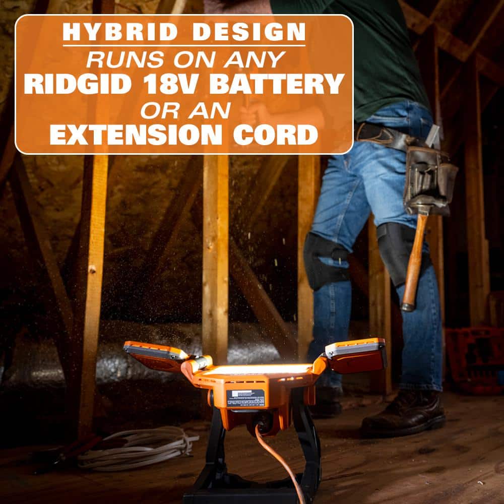 18V Hybrid Panel Light Kit with 4.0 Ah Battery and Charger - Image 4