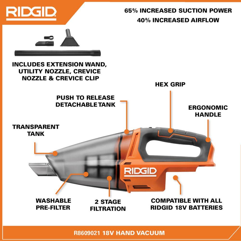 18V Cordless Hand Vacuum Kit with 2.0 Ah Battery and Charger - Image 15